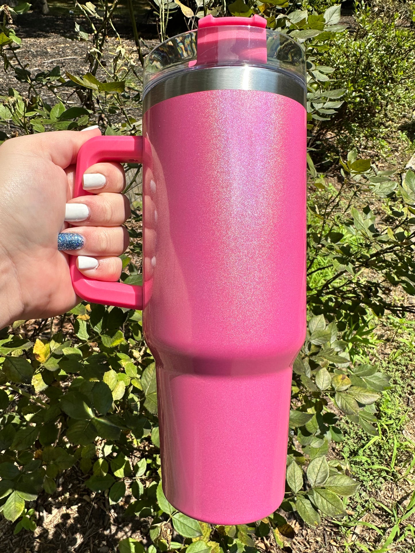 Hot Pink Shimmer Tumbler