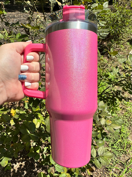 Hot Pink Shimmer Tumbler