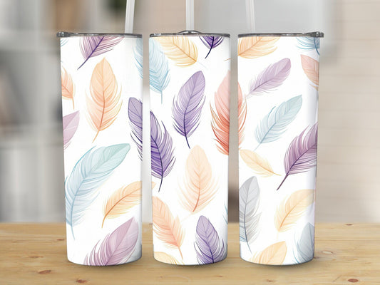 Colorful Feather Tumbler