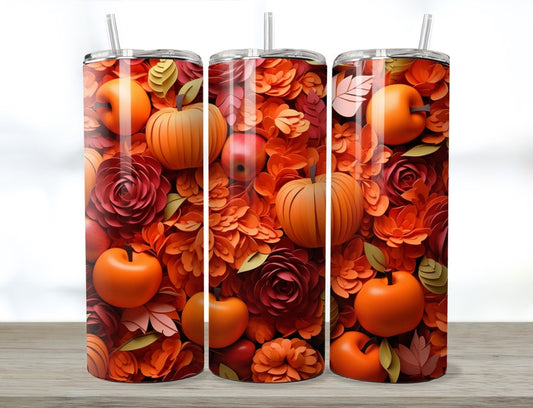 3D Fall Pumpkin Tumbler