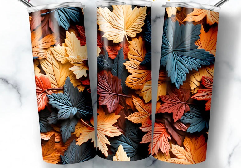 3D Fall Leaves Tumbler