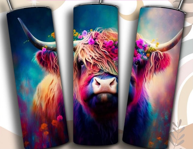 Colorful Highland Cow