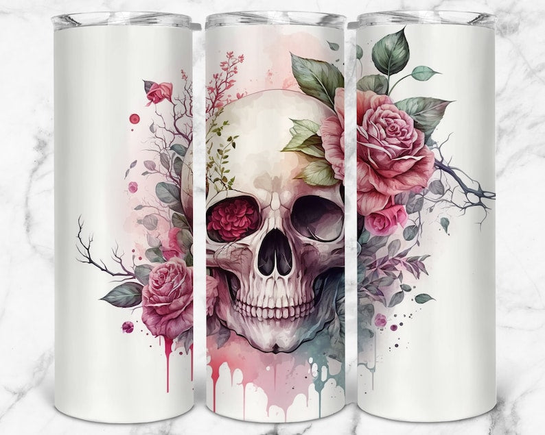 Flower Skull Tumbler