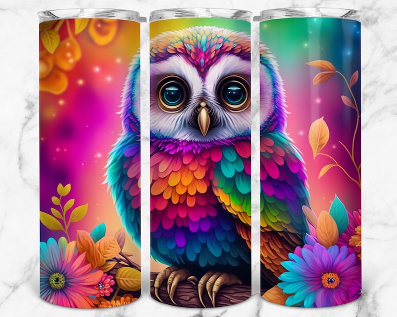 Rainbow Owl Tumbler